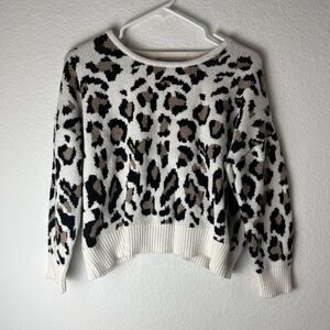 Miracle Sweater Womens Medium Large Leopard Print Pullover M/L Cozy Knit
